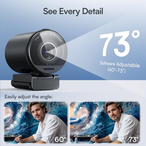 EMEET SmartCam S800 4K Webcam for Streaming, 1/2'' Sensor, Supports HDR, PDAF&TOF Dual-autofocus, 1080P@60fps, 2 Noise-Cancelling Mics, 40°-73° FOV, Perfect for Live Streaming & Online Meetings - style: S800 1/2" Sensor Dual Autofocus