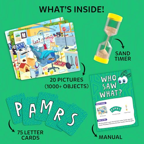 Skillmatics Who Saw What? in 60 Seconds – Memory Card & Board Game for Kids | Fast-Paced Fun for Family Game Night, Quick-Thinking Party Game for Kids,Teens & Adults, Gift for Ages 7, 8, 9 & Up