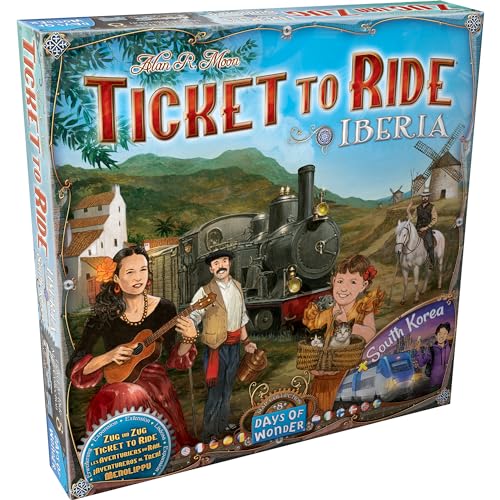 Asmodee Ticket to Ride Iberia + South Korea Board Game Expansion - Train Route Strategy Game, Family Fun for Kids & Adults, Ages 8+, 2-6 Players, 30-60 Minute Playtime | Train Route Strategy Game, Fun Family Game for Kids & Adults, Ages 8+, 2-6 Players, 3