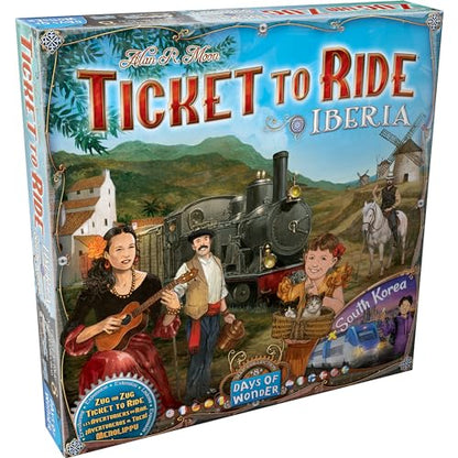 Asmodee Ticket to Ride Iberia + South Korea Board Game Expansion - Train Route Strategy Game, Family Fun for Kids & Adults, Ages 8+, 2-6 Players, 30-60 Minute Playtime | Train Route Strategy Game, Fun Family Game for Kids & Adults, Ages 8+, 2-6 Players, 3