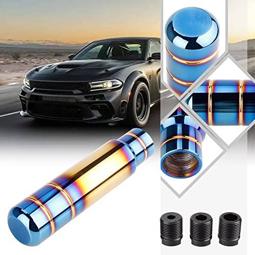 BARTOO Aluminum Alloy Heavy Weighted Shifter Knob, 5" Auto Gear Shift Knob, Car Gear Lever Stick Shifter Handle,with 3 Threaded Adapters M8 M10 M12,Fit Most Automatic Manual Vehicle(Gold Plated) - color: Gold plated