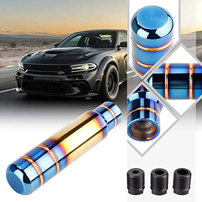 BARTOO Aluminum Alloy Heavy Weighted Shifter Knob, 5" Auto Gear Shift Knob, Car Gear Lever Stick Shifter Handle,with 3 Threaded Adapters M8 M10 M12,Fit Most Automatic Manual Vehicle(Gold Plated) - color: Gold plated