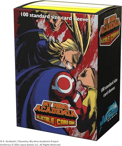 My Hero Academia Collectible Card Game All Might Flex Card Sleeves | 100 Dragon Shield Art Sleeves | Card Game Holder | PVC and Acid-Free | Designed for Use with TCG and LCG Games | Made by JASCO