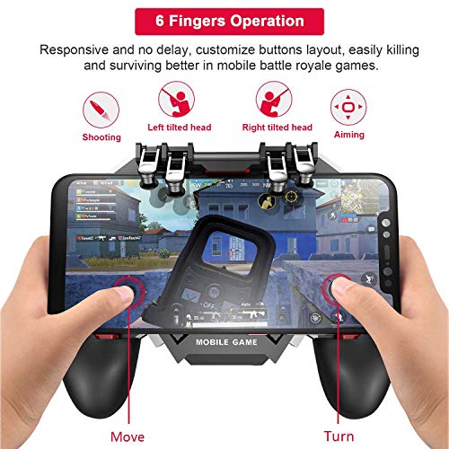 DELAM Mobile Game Controller for iPhone & Android, Pubg Mobile Controller with Cooling Fan, Phone Triggers for Gaming, Gaming Grip Joystick Gamepad Shoot Aim Keys for 4.7-6.5" Phone - color: PUBG Controller with Cooling Fan