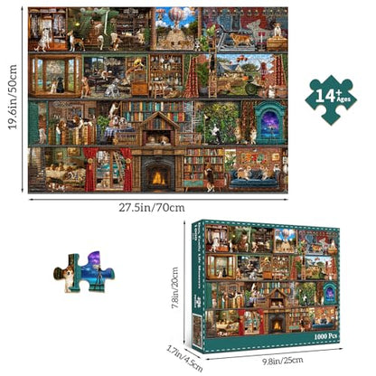 HUADADA Puzzles for Adults 1000 Pieces,Dog Theater Difficult Puzzles for Adults,1000 Piece Puzzle for Adults ‌Family Interactive Game Gift - color: Dog Theater Difficult