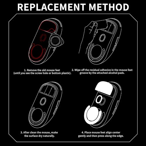 HOTLINEGAMES Glass Mouse Feet Skate Rounded Curved Edges Compatible with Logitech G Pro X Superlight Wireless Gaming Mouse feet Replacement, Super Fast Smooth, Pro Upgrade Kit [ Eye of Horus ]