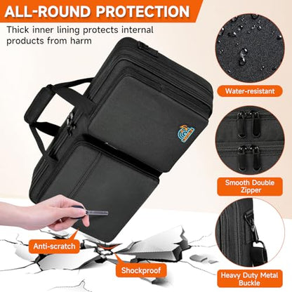 DJ Controller Case Fits for Pioneer DDJ-FLX4/Numark Mixtrack Platinum FX | Padded DJ Storage Bag Fits for DDJ-REV1/DDJ-400/DDJ-SB3/DDJ-RB/Numark Mixtrack Pro FX/Roland DJ-202 (21.5 x 12 x 2.5 in) - size: S(21.5 x 12 x 2.5 in)
