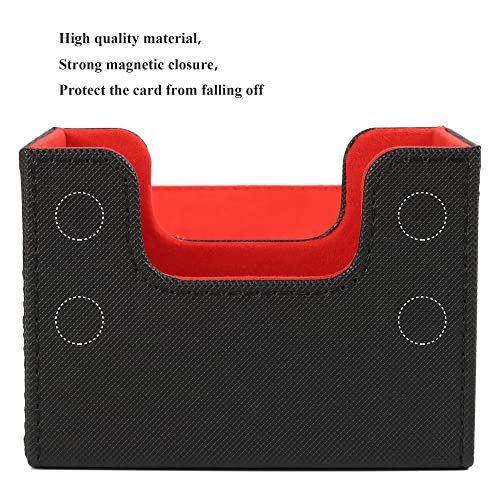 AEGIS GUARDIAN Card Deck Box for MTG, Commander Deck Box Hold 120+ Sleeved Cards, Leather Strong Magnet Card Deck Case Holder for Magic Cards TCG CCG, Red Inner - color: 1-1