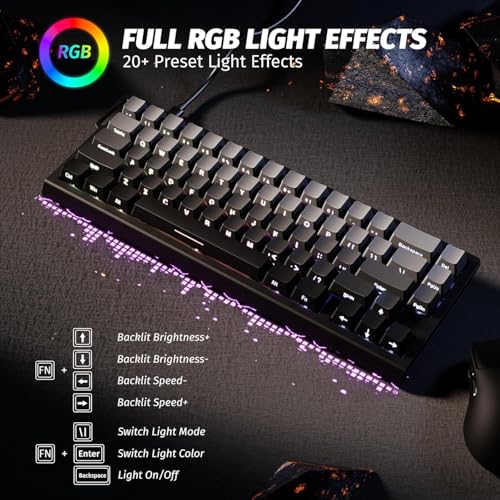 ATTACK SHARK X68HE 60% Wired RT 8K Keyboard and Wireless R1 Mouse-Moonlight | Adjustable Actuation,Hall Effect Mechanical Magnetic Switch,Coiled Cable,USB C/2.4Ghz/BT Ultralight 18K DPI Mice for PC Gamer - color: Moonlight, size: Keyboard Mouse