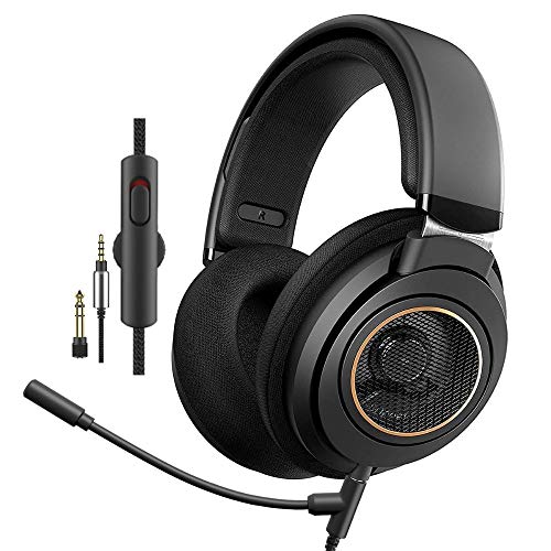 PHILIPS Over The Ear Studio Headphones for Recording Open Back Gaming Headset with Microphone Studio Monitor Headphones for PC DJ Music Piano Guitar with Detachable Mic and Audio Jack SHP9600MB - style: SHP9600MB|Performance Audio