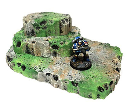 Mossy Stone Stacking Modular Hills Set - - Handmade Terrain for Tabletop War Games and TTRPGs