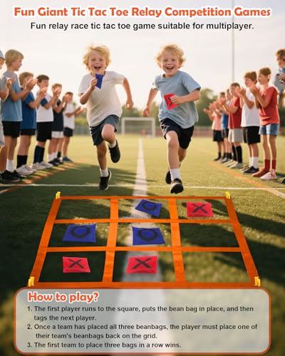 2-in-1 Outdoor Giant Tic Tac Toe Bean Bag Toss Games, Tic Tac Toe Ball Toss Game and Dart Board Games with Sticky Balls for Kids Adults Large Lawn Carnival Yard Birthday Family Outside Party Games - size: D+GT-42