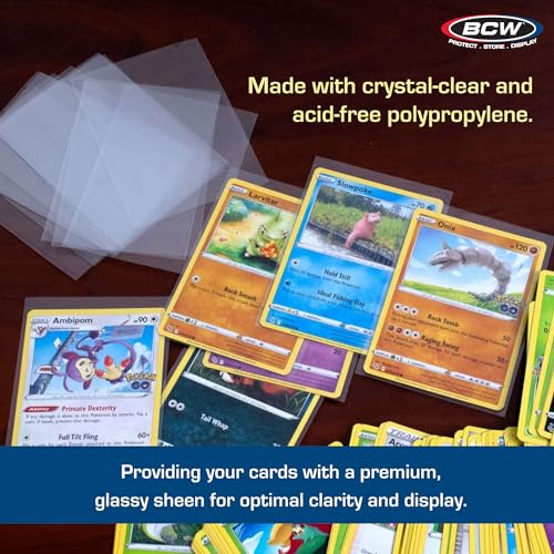 BCW Standard Penny Sleeves – 500 Count | 2-5/8" x 3-5/8" Crystal Clear, Acid-Free | for Trading Cards – Baseball, Basketball, Football, Hockey, Pokémon, MTG - color: 500 Pack