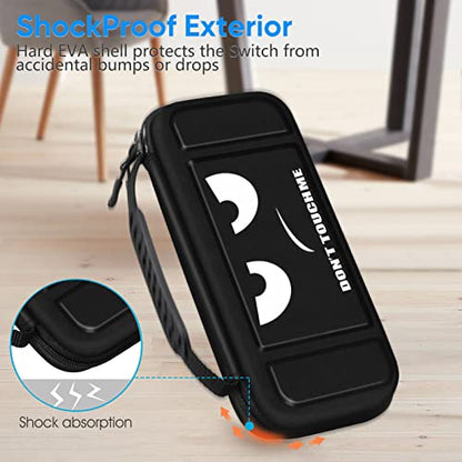 FINTIE Shockproof Carrying Case for Nintendo Switch Lite 2019 | Hard Shell Protective Cover, Portable Travel Storage Bag, Game Card / Micro SD Card Slots, Inner Pocket, Dont Touch - color: dont touch