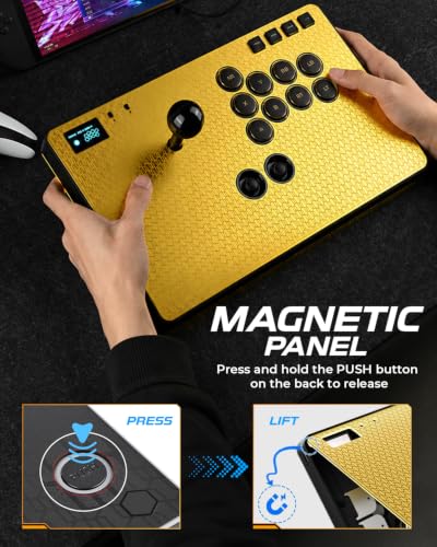 Sehawei Haute42 C-AS Magnetic Arcade Stick, Aluminum Leverless Fightstick for PC/PS3/PS4/Switch, Hot Swap, SOCD Support