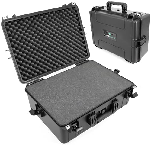 CASEMATIX 23" Waterproof Hard Case with Customizable Foam for Electronics, Tools and Accessories - Hard Shell Plastic Case with Pre-Diced Travel Case Foam Interior - size: 23"