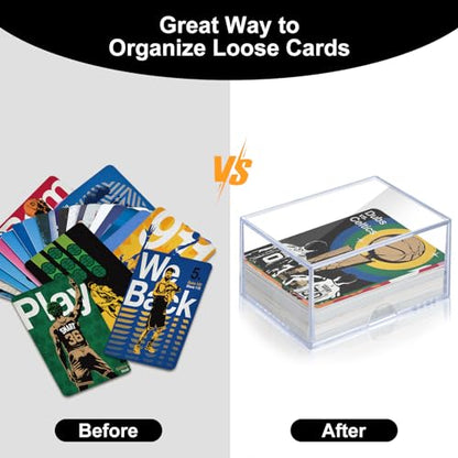 10-Pack 100-Count Deck-Case Card-Box - 2 Piece Trading Card Storage Box, Trading Deck Boxes, Clear Case Collection Storage Box for Gaming, Sports, Playing