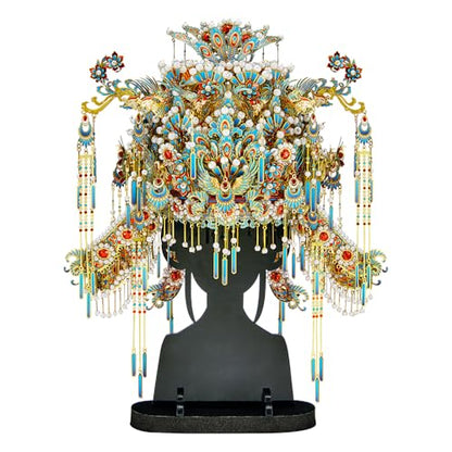 Piececool 3D Metal Puzzles for Adults, Chinese Kingfisher Phoenix Tiara Model Kits DIY Hobbies Crafts for Adult Difficult 3D Puzzles for Women, Home Decor Family Time Best Gifts - style: Kingfisher Phoenix Tiara
