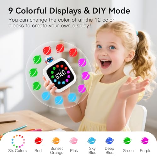 Yunbaoit Digital Visual Timer for Kids, Rechargeable 99-Minute Silent Countdown Timer with 19 Ringtones, 9 Optional DIY Color Planet Display, Time Management Tool with Pause Function (Robot) - style: Robot Doll