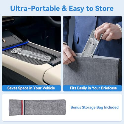 Car Laptop Mount steering Wheel Tray Holder, Height Adjustable Car Desk for Laptop iPad Computer Tablet, Foldable Portable Lap Laptop Stand for Car Vehicle Workstation for Truck SUV Tesla Motorhome