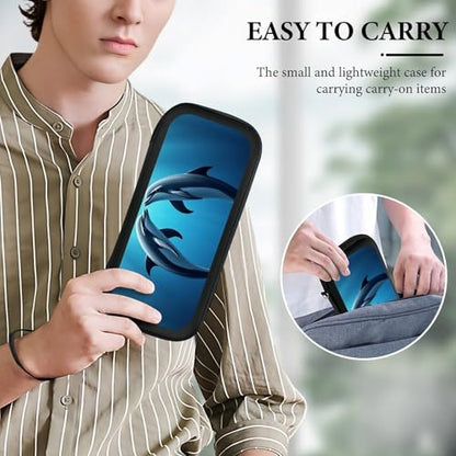 Protective Carrying Case Compatible with Switch, Travel Game Console Holder Bag with 15 Game Cartridges, Ocean Sea Animal Lover Dolphin Hard Shell Pouch - color: Color(99)
