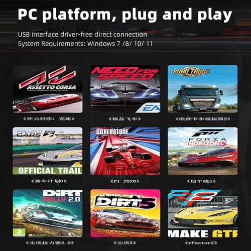 PXN HBS PC Handbrake, 16Bit Hall Sensor Linear Sim Racing Handbrake, Full Aluminum Alloy Construction, Adjustable Force & Stroke, USB Plug and Play, Compatible with PXN V9/V10/V12 & Logitech G27/G29, for Windows 7/8/10/11 Drifting Rally Games