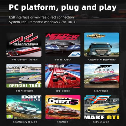 PXN HBS PC Handbrake, 16Bit Hall Sensor Linear Sim Racing Handbrake, Full Aluminum Alloy Construction, Adjustable Force & Stroke, USB Plug and Play, Compatible with PXN V9/V10/V12 & Logitech G27/G29, for Windows 7/8/10/11 Drifting Rally Games