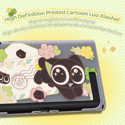 GeekShare Slim Protective Case Compatible with Switch 2 (2025), Anti-Scratche and Shock-Absorption Dockable Hard Shell for Switch 2 Game Console - Spring Letter - color: The Hei-Spring Letter