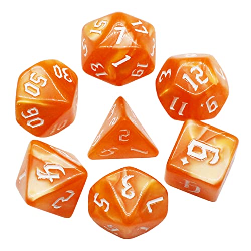 DND Dice Set RPG Polyhedral Dice Fit Dungeons and Dragons(D&D) Pathfinder (Orange) - color: Orange