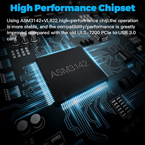 10Gbps PCIe USB 3.2/3.1 Gen 2 Expansion Card 7-Ports (2X USB C and 5X Type-A) PCI Express Card Type C PCI-e USB3 Hub Controller Adapter 4 Independent Power Module