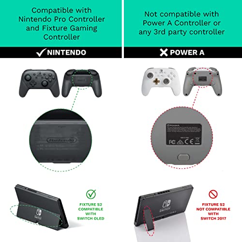 Fixture S2 Gaming Console Monitor and Controller Mount Compatible with Nintendo Switch OLED and Pro Controller, Adjustable Video Game Holder Stand Clip - size: S2 - For Switch OLED (2021)