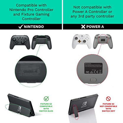 Fixture S2 Gaming Console Monitor and Controller Mount Compatible with Nintendo Switch OLED and Pro Controller, Adjustable Video Game Holder Stand Clip - size: S2 - For Switch OLED (2021)