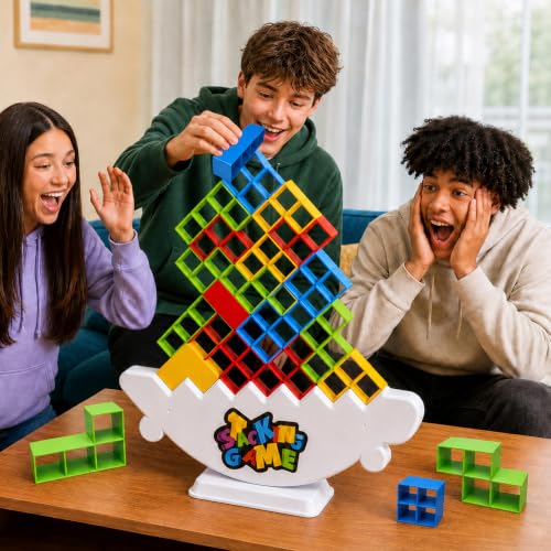 BBnote XL Giant 48PCS Stack Game for Adult & Kids, Tetra Board Tower Games for Family Travel Party, 2 Players Balance Stacking Toy, Team Toys Building Block - size: XL-48PCS