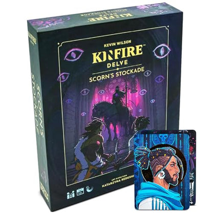 Kinfire Delve: Scorn’s Stockade – Solo or 2-Player Tactical Card and Dice Game, Battle Illusions, 60+ Min Gameplay – Replayable Adventure – Ages 14+ (Part of the Kinfire Universe: 5 Standalone Games)