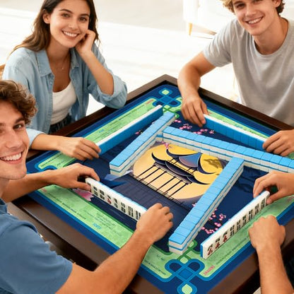 KUNTE Mahjong Mat, Serene Moon, 32"x32" | Non-Slip, Quiet, Waterproof, Foldable, For American Mahjong - color: Serene Moon