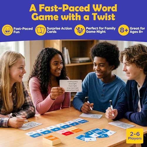 Family Word Game, Letter and Category Challenge Game, Fast-Paced Vocabulary & Spelling Game, Party Game for Kids Teens Adults, Family Game Night Activity for Ages 8+, 2-6 Players