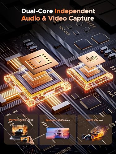 acer USB 3.0 HDMI Capture Card, 4K HDMI Loop-Out, 1080P 60Hz for Streaming | Low-Latency Audio Video Capture, USB Type-A & Type-C Ports, Compatible with Switch 2, PS5/PS4, Cameras, PC, OBS, Xbox
