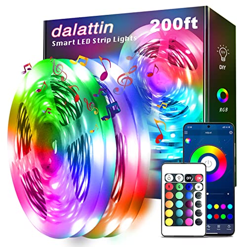dalattin Led Strip Lights 200ft (2 Rolls of 100ft), Led Lights for Bedroom with App & Remote Control, 24V Led Lights Strip for Room & Festival Decoration - size: 200FT(Bluetooth)