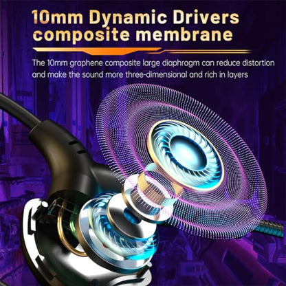 Gaming Earbuds with Mic, in-Ear Gaming 3.5mm Headphones Wired with Microphone Dual Audio Noise Cancelling in Ear Eear Buds Compatible for PC/PS5/PS4/Xbox/Nintendo/Switch/Mobile