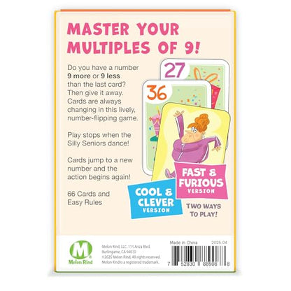 Melon Rind Jump 9, Math Game for Kids Learning Multiples of 9, Lively, Fun Card Game, Quick Activity for Boosting Math Confidence, Screenless Fun, Ages 8+ - style: Multiples of 9