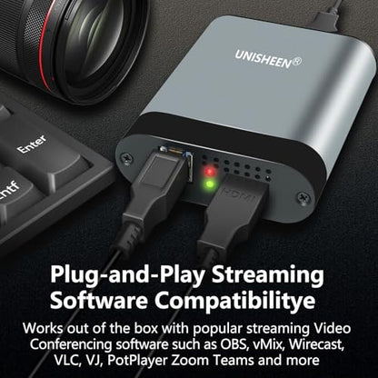 4k HDMI SDI Video Capture Card, 4K30 HDMI to USB 3.0 Capture Card for Streaming Work with Camera/Xbox/PS4/PS5/PC/OBS