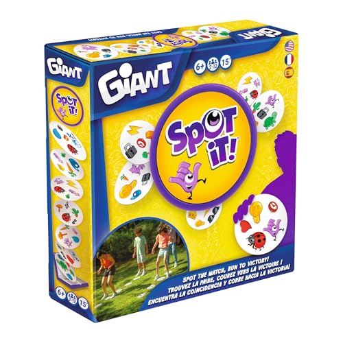 Asmodee Spot It! Giant Card Game | Oversized Matching with 4 Exclusive Mini-Games, Fast-Paced Family Game for Kids & Adults, Ages 6+, 2-12 Players, 15 Mins