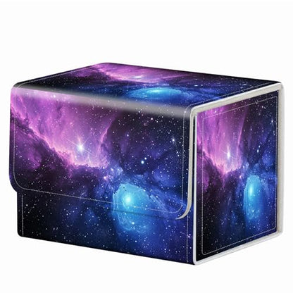 Strong Magnet Card Case Deck Box Mtg Card Box Playing Card Box Magic Deck Box Tcg Up to 200 Cards Creative Pattern Trading Card Storage Box for Collectible Card Games, Purplea Galaxy Sky With Stars - color: Purplea Galaxy Sky With Stars
