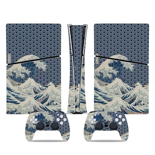Skin Sticker Compatible with PS5 Slim Digital Console Controller (Blue) | Protective Decal Cover, Game Device Vinyl - color: Blue