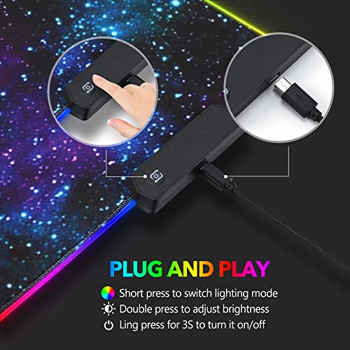 AIMSA RGB Gaming Mouse Pad and Wireless Charging RGB Mouse Mat, Large Led Mousepads Non-Slip Rubber Base with Lighting Modes, Computer Keyboard Mat Soft Desk pad