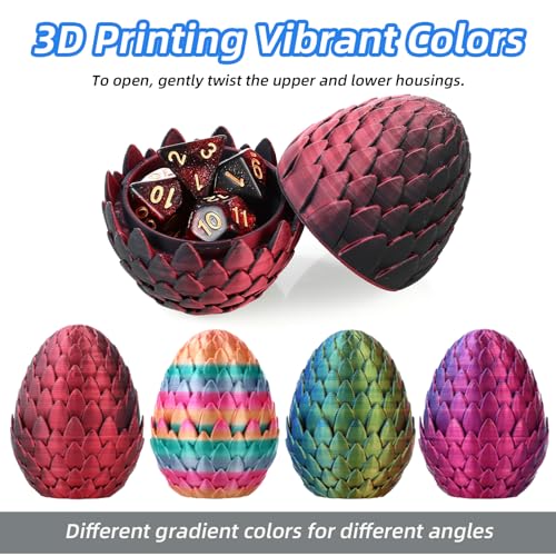 28-Piece DND Dice Set with 4Pcs 3D Printed Dragon Eggs | Fidget RPG Polyhedral Dice, Ideal Party Favors for DND & MTG Tabletop Games - color: 4colors-a