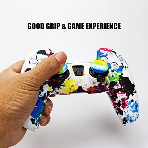 Silicone Skin for PS5, Anti-Slip Shell Cover Case with 10 Joystick Grips for PlayStation 5 Controller (#17) - color: PS5 controller #17