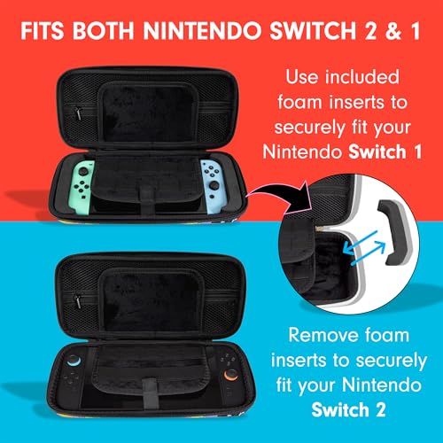 Sonix Carrying Case for Nintendo Switch 2, Switch 1, Lite, OLED, Protective Travel Case with Game Cartridge Storage | Care Bears Let's Play - color: Care Bears Let's Play
