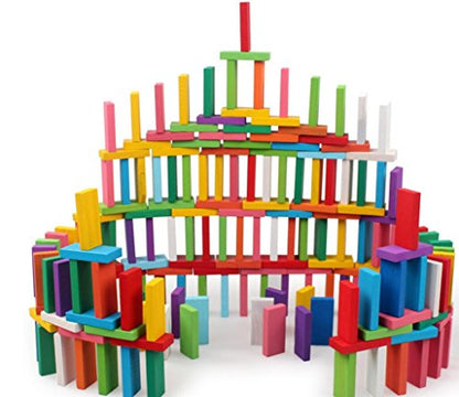 120pcs Wooden Dominos Blocks Set, Kids Game Educational Play Toy, Domino Racing Toy Game (120PCS)