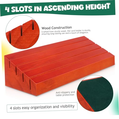 2pcs Wooden Playing Card Holders Base Card Stand for Games Versatile Display for Business and Photos Elegant Design for Ages